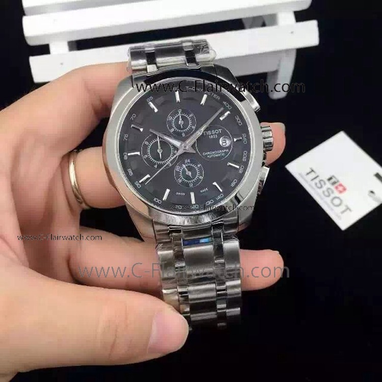 Copy Tissot T-Trend Couturier T035 SS Black Face Watch